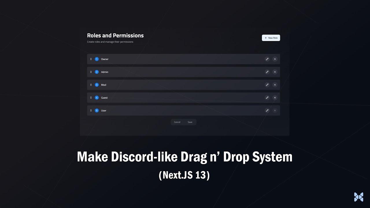 Make Discord like Drag n' Drop System (Next.JS 13)